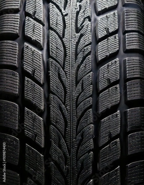 Obraz rubber car tire wheel tread pattern texture macro closeup portrait aspect ratio