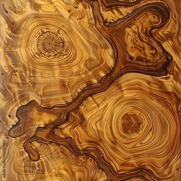 Fototapeta A close-up view of intricately patterned wood grain showcasing natural textures.