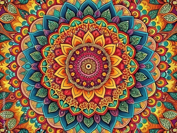 Fototapeta Abstract Mandala Background AI Photo - Oriental Design