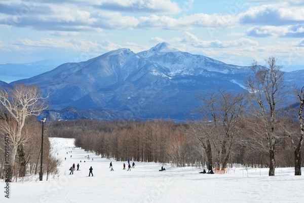 Obraz グランデコスキー場と磐梯山