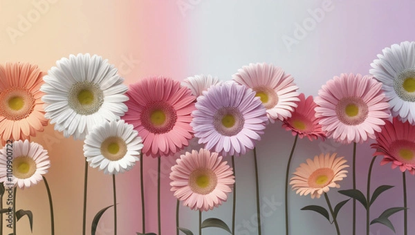 Obraz pink and white flowers