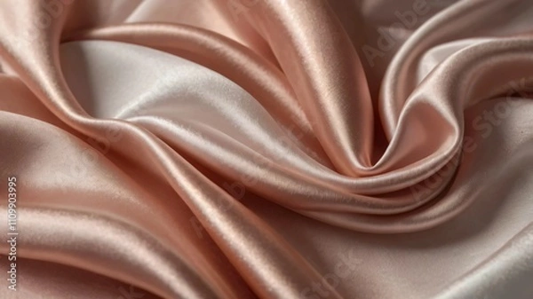 Obraz AI GENERATE background, A flowing silk fabric with gradients transitioning between rose gold and white