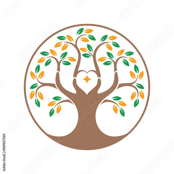 Fototapeta love tree logo