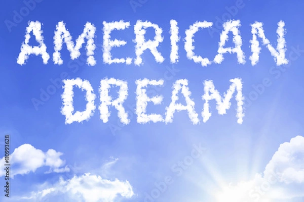 Obraz American Dream cloud word with a blue sky