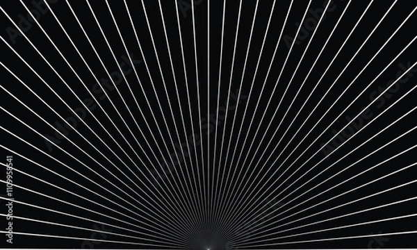 Fototapeta abstract monochrome geometric thin line arc pattern on dark can be used background.