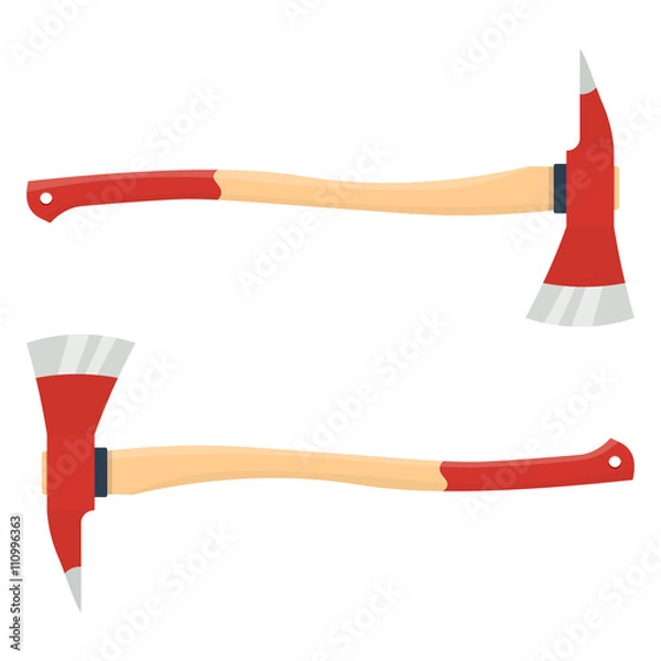 Fototapeta firefighter axe vector illustration isolated on white background