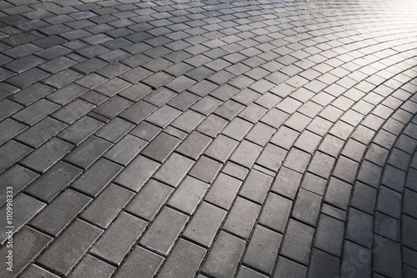 Obraz Turning walking lane, concrete cobblestone