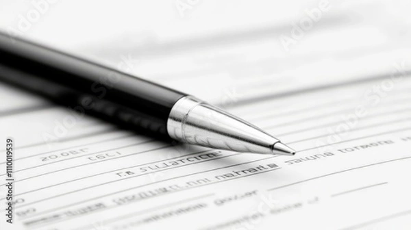 Fototapeta Application Form and Pen on a Clean Background