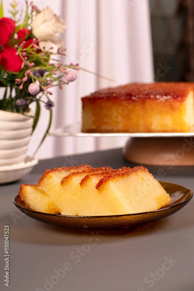 Obraz Cassava cake with caramel