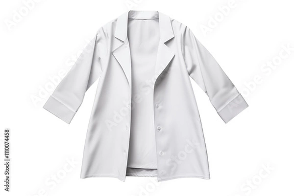 Fototapeta white lapcoat isolated on transparent background. Generative ai