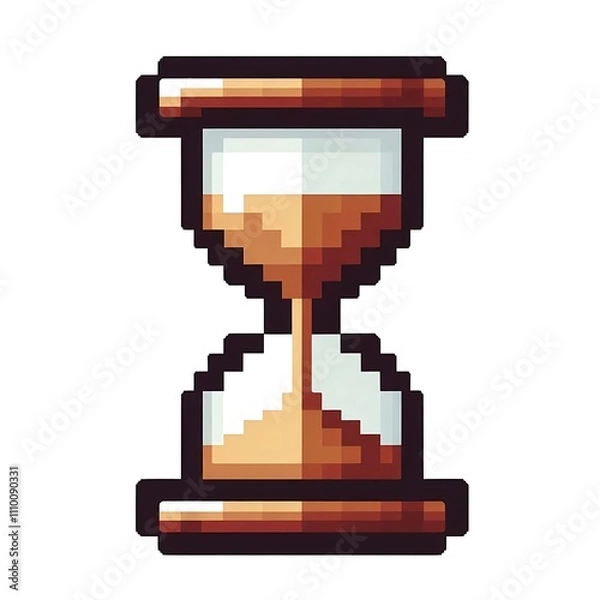 Obraz Pixelated hourglass symbol representing time.