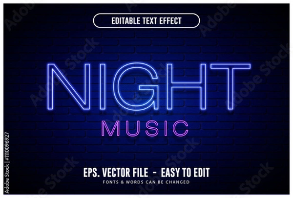 Fototapeta Neon editable text effect