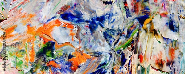 Fototapeta Abstract art background . Hand painting artwork on canvas 