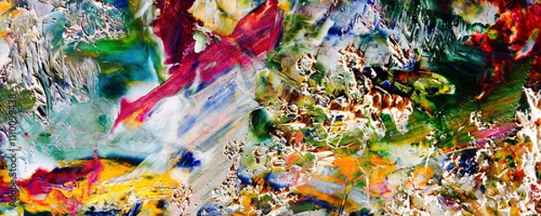 Fototapeta Abstract art background . Hand painting artwork on canvas 