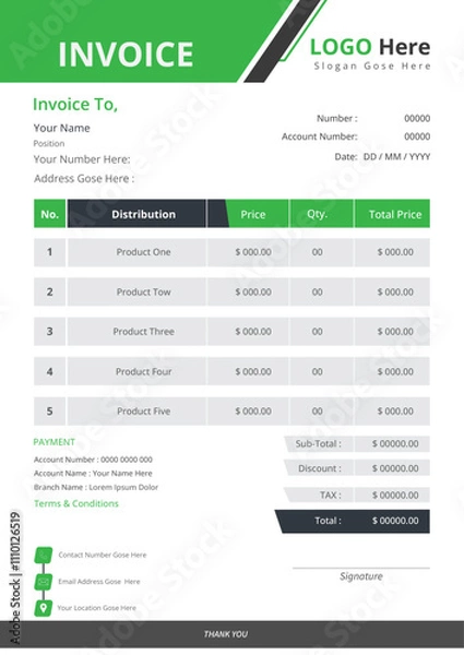 Obraz Modern and professional invoice template design 