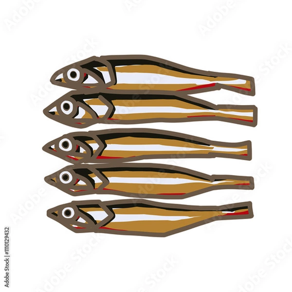 Fototapeta シンプルな切り絵風田作り