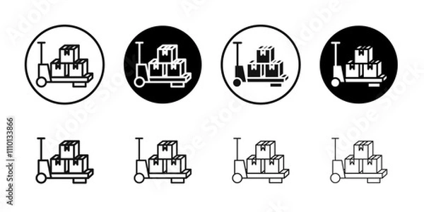 Fototapeta Hand pallet jack icon Symbol mark in filled style
