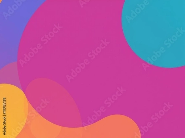 Fototapeta Abstract geometric pattern in flat design with vibrant colors and clean lines, featuring an empty circular space in the middle, empty space, flat design, modern