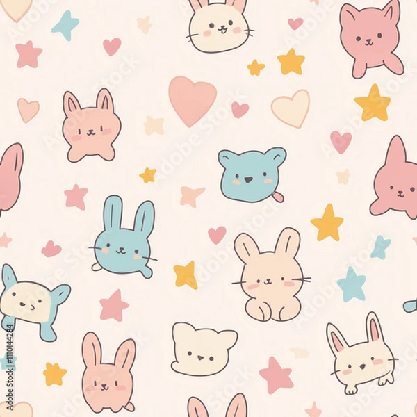 Fototapeta seamless pattern with bunnies