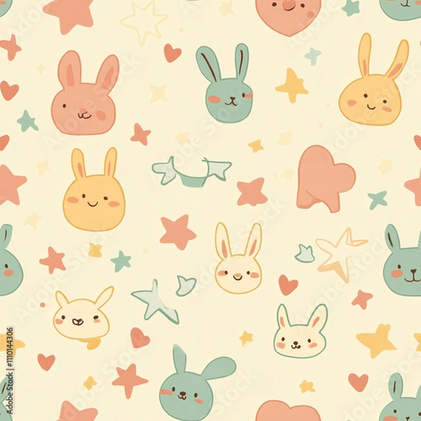 Fototapeta easter pattern with rabbits