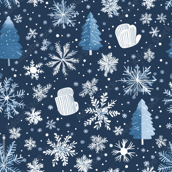 Obraz christmas background with snowflakes