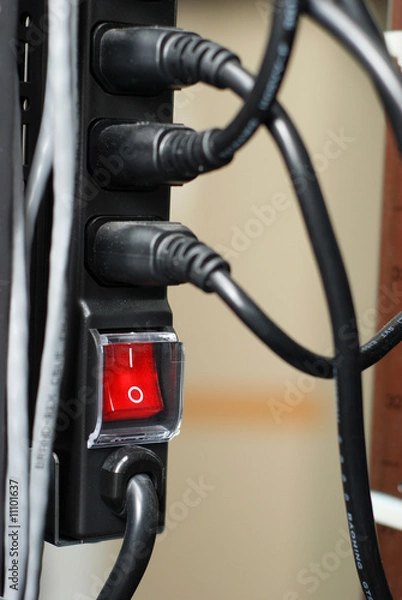 Obraz Power switch on server rack