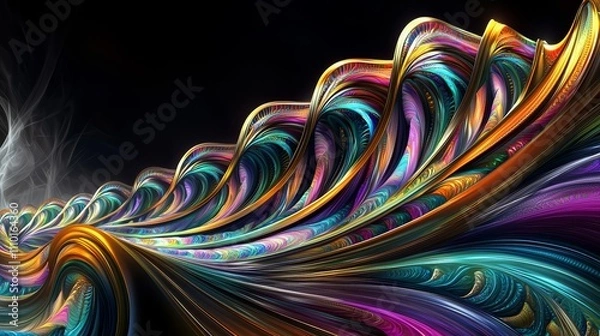 Obraz Vibrant abstract waves of multicolored swirls and patterns in dynamic motion