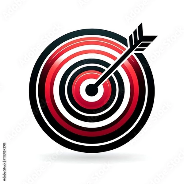 Obraz Target symbol with concentric circles and arrow.