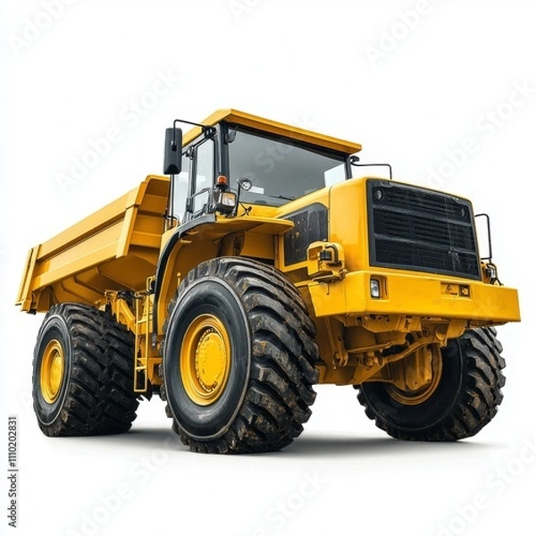 Obraz Yellow Construction Vehicle with Black Cab and Large Tires