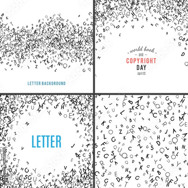 Fototapeta Random letters seamless pattern