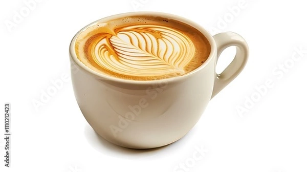 Obraz Cup of cappuccino isolated on white background