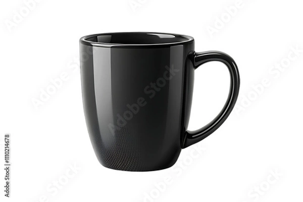 Obraz black coffee mug on white background 