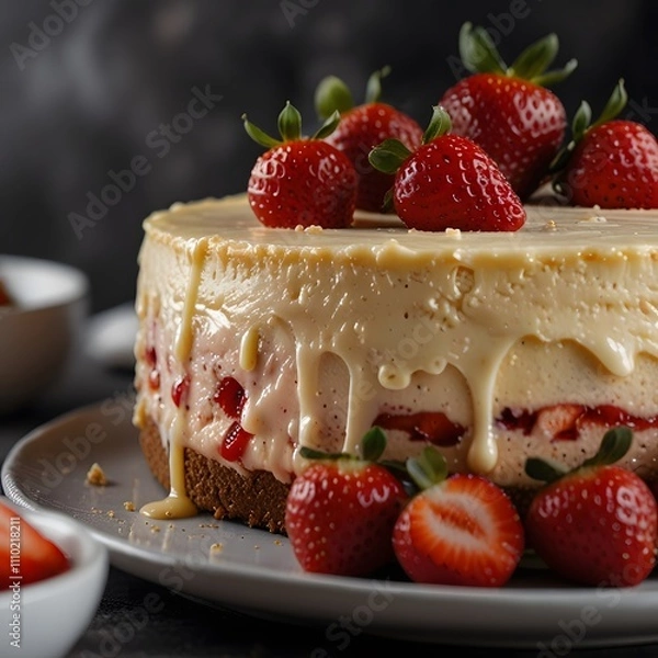 Obraz cheesecake with strawberries