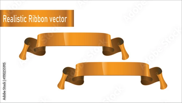 Fototapeta Realistic ribbon vector set design