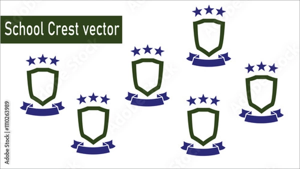 Fototapeta School Crest Vector Set design