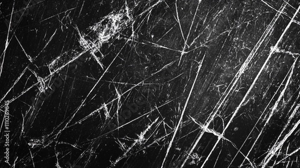 Fototapeta Grunge texture of a scratched plastic surface with pronounced wear over time