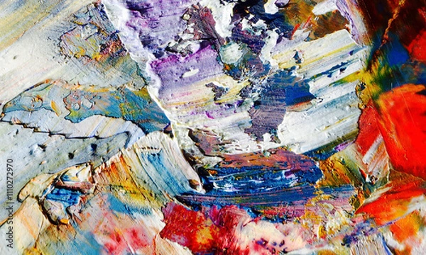 Fototapeta Abstract art background . Hand painting artwork on canvas .