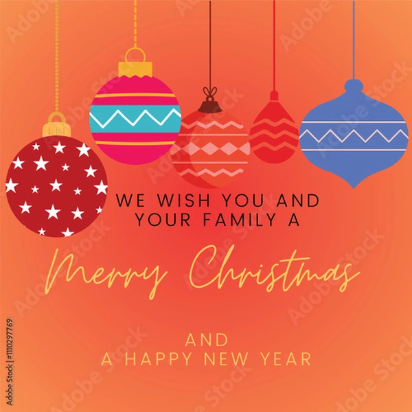 Obraz Happy Merry Christmas celeberation text design