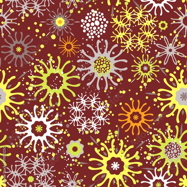 Fototapeta Seamless pattern with doodle ornament