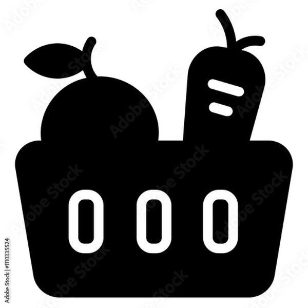 Obraz Basket Food Fruits Glyph Icon