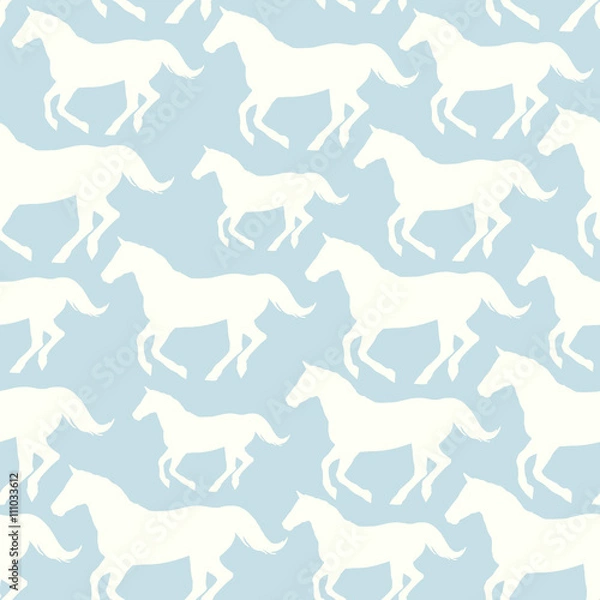 Fototapeta Seamless pattern with stylized horses