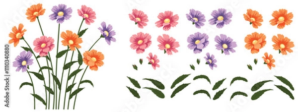 Obraz Daisy colorful flower background.Eps 10 vector.