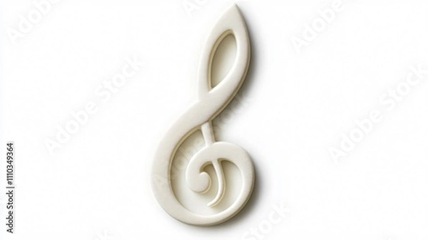 Fototapeta Elegant white treble clef symbol mockup for music and design projects