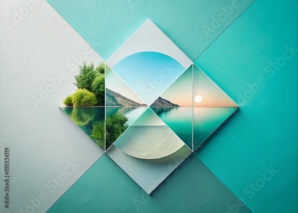 Obraz Minimalist Photography Exploring Image Reverse Search Techniques with Abstract Elements and Geometric Shapes in a Clean Layout for Digital Analysis