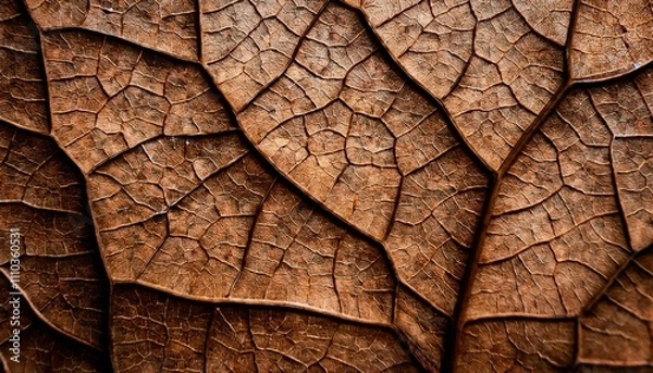 Fototapeta 乾燥してひび割れた枯葉の表面