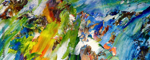 Fototapeta Abstract art background . Hand painting artwork on canvas 