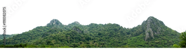 Fototapeta Beautiful Mountain isolated on transparent background with clipping path and alpha channel, high resolution.