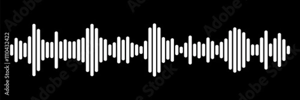 Fototapeta Sound Wave Symbol of Equaliser. Isolated on black background.