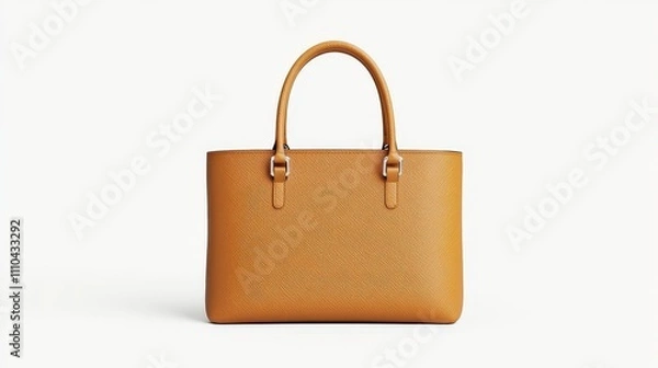 Fototapeta Elegant Tan Handbag with Simple Design and Sturdy Handles