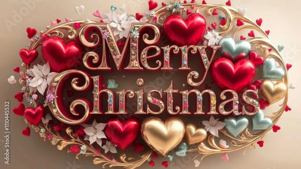 Obraz Festive Merry Christmas Greeting Design